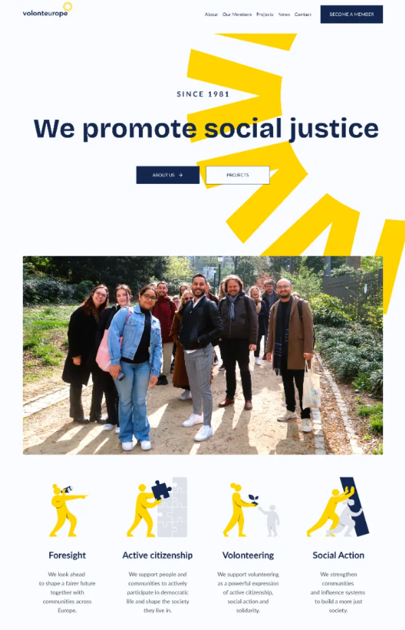 Volonteurope — podgląd projektu